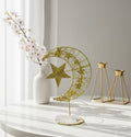 Gold Crescent Moon & Star LED Table Décor Light